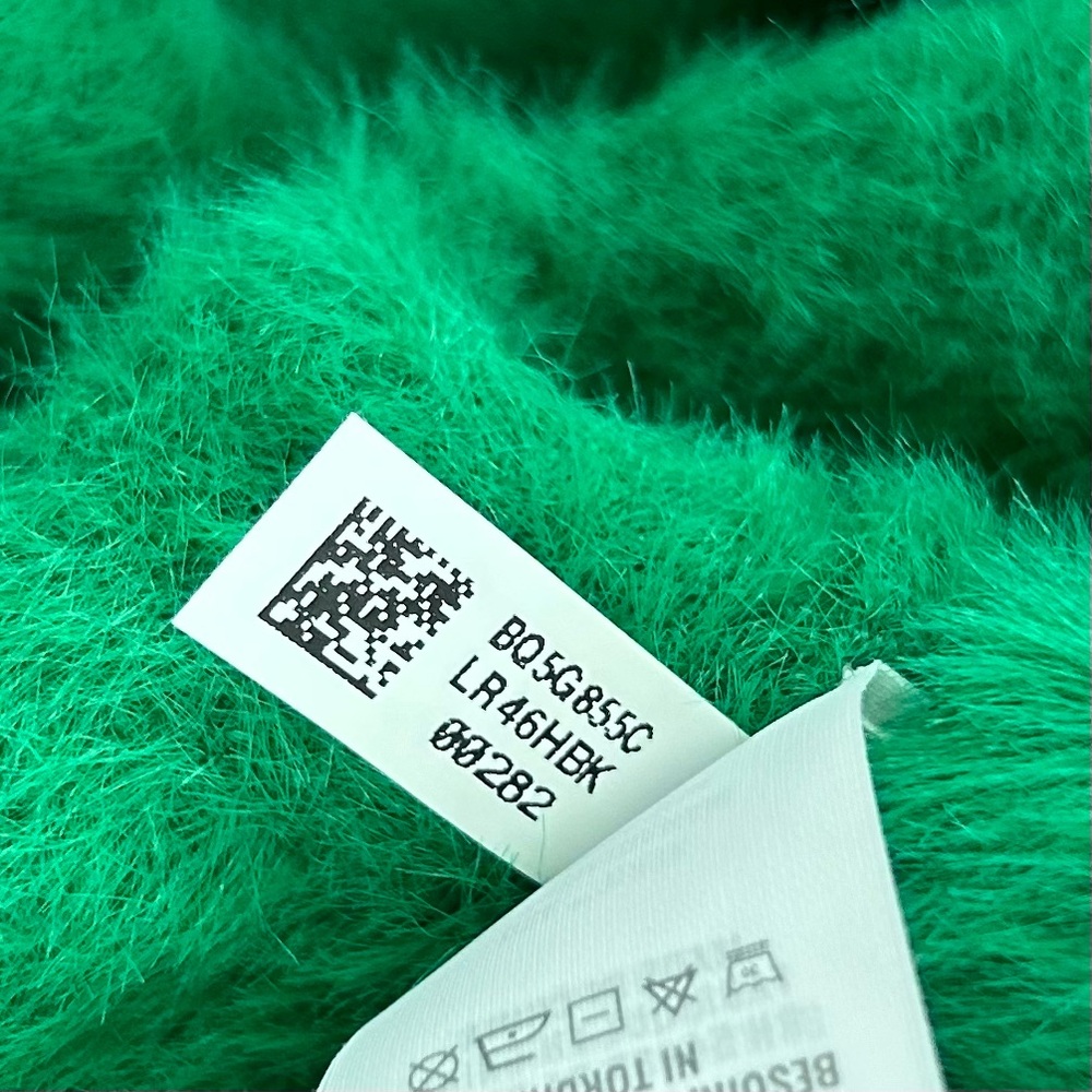 AERIE Green Flurry Fuzzy Green Crew Sweater XL - Picture 7 of 9